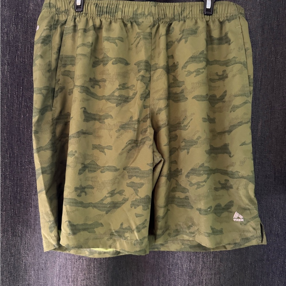 RBX Green Camo Athletic Shorts